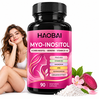 Myo-Inositol D-Chiro-Inositol Berbérine Capsules Végétariennes Vitamine D3 K2 Acide Folique B12 Magnésium Zinc 90 Capsules