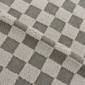 Mùa thu mùa đông jacquard kẻ sọc flannel vải 100% <span class=keywords><strong>polyester</strong></span> Warp Breathable Shu bông len Terry vải nhà máy Chứng Khoán vật nuôi - Product Image 4