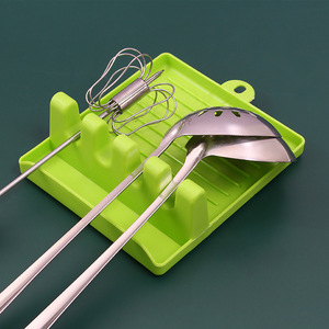 Estante para tapas de ollas de cocina, estante para espátulas domésticas, estante de almacenamiento multifuncional de plástico para utensilios de cocina y cucharones para sopa. - Product Image 1