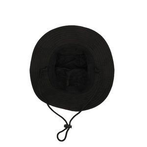 Wholesale Custom Rubber Logo Quick Dry Black Polyester Safari Gorras,Sun Shade Beach Cap,Fisherman Wide Brim <b>String</b> <b>Bucket</b> <b>Hat</b> - Product Image 6