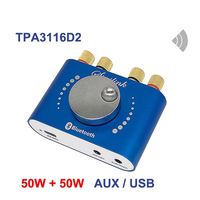 Amplificateur de puissance audio 2*50W stéréo TPA3116D2 Mini musique 10W~100W HiFi Classe D numérique TPA3116 Carte son USB AMP assemblage de circuits imprimés