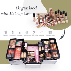 Portable <b>Makeup</b> <b>Case</b> with 6 Trays Large Cosmetic Storage Box with Adjustable Dividers Travel Nail Polish Organizer Salon Barber - Product Image 2
