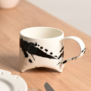 Minimalisti personalizzati 11oz dipinti a mano tazze in ceramica fatte a mano caffè e latte moderne artistiche tazze in porcellana - Product Image 3