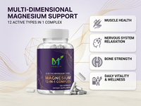 Capsules de complexe de magnésium OEM 700 mg |   Complément alimentaire 12-en-1 à absorption élevée, 120 unités, pour le soutien énergétique