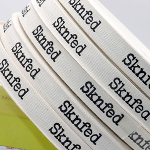 Chất lượng cao chuyên nghiệp biểu tượng tùy chỉnh 20mm 3/4 inch Trắng tự nhiên in Twill xương cá 100% bông BĂNG BĂNG - Product Image 6