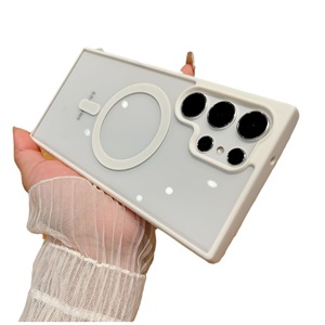 כיסוי טלפון נייד אקרילי שקוף מגנטי מט נגד נפילות יוקרתי לדגמי S25 Ultra ו-S24U TPU + PC גימור מראה - Product Image 5