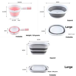 Ensemble de <span class=keywords><strong>seau</strong></span> de bain <span class=keywords><strong>et</strong></span> de bassin en plastique PP pliable rétractable créatif portable >30L, eau bouillante non applicable, louche à eau pratique - Product Image 5