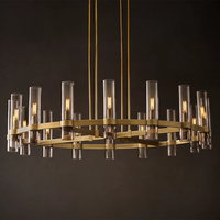 Lustre rond RHOEM en verre pour salon, lustre pour escalier, éclairage de luxe, décoration, luminaires design pour la maison