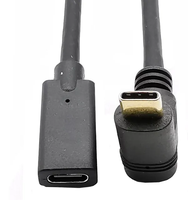 10 Gbit/s 100W 5A PD 4K USB-C USB 3.1 Typ C 90 Grad rechtwinkliges Verlängerung datenkabel von Stecker zu Buchse mit Schraub loch für Schalttafel einbau