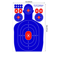 Cible de tir réactive 12x18 pouces à effet éclaboussant, avec X rouge et notation des points 7-9, pour entraînement tactique, direct usine