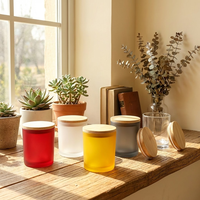 Runde leere Kerzengläser aus braunem Glas, Lieferanten für Kerzengläser, 400ml, 7oz, 4oz, 24oz, 16oz, bernsteinfarbene Glasgefäße mit Glasdeckeln für Kerzen