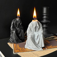 Ensemble de 6 décorations créatives faites à la main pour Halloween et Pâques : Épée sans visage à cape noire et Squelette parfumé pour les fêtes