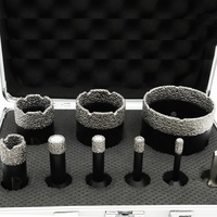 Jeu de forets diamantés 6/8/10/13/19/35/45/65/HEX, boîte en aluminium, kit de scies cloches, forets pour marbre, maçonnerie, granit, carrelage
