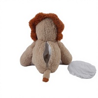 Peluche Lion Brodé en Coton PP Chauffable au Micro-ondes, Jouet Doux pour Enfants et Bébés, Cadeau de Confort et de Sommeil, OEM ODM