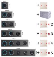 Panel Táctil para PC, Combinación de Interruptor y Enchufe de 2 Tomas y 13A, Estándar Británico, Botón de Reinicio con LED, Duradero, IP27, 100.000 Usos