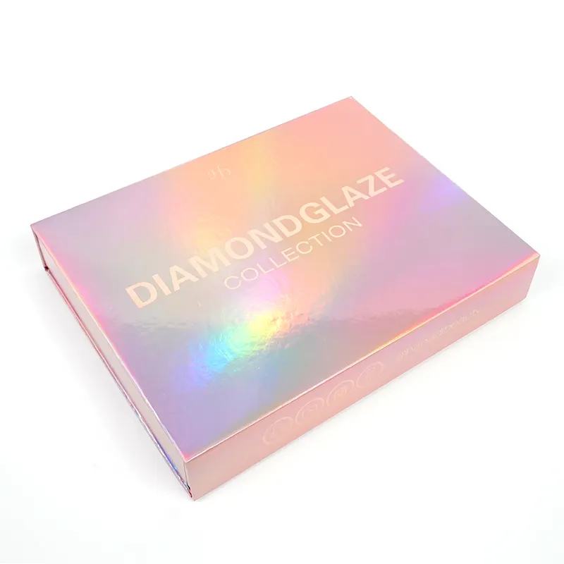 Bon marché Coffret cadeau personnalisé magnétique coloré avec logo Boîte d'emballage cosmétique Emballage boîte carton holographique