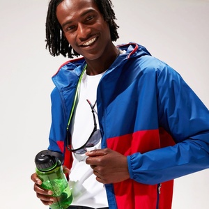 <b>Men's</b> <b>Lightweight</b> Vintage 80s-90s Retro Nylon Windbreaker Zip-up Closure Stand Collar Windproof Thin <b>Jacket</b> - Product Image 1