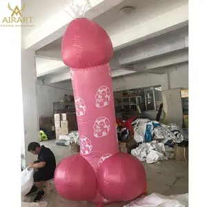 Pink outdoor medical research activity adorns inflatable vagina event inflatable penis