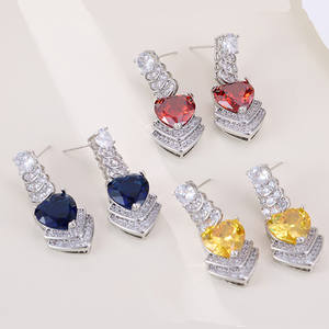 Anting-anting Juntai berlian zirkon hati emas Chunky Vintage mode | Anting-anting Juntai pantai pernikahan Prom trendi untuk hadiah anak perempuan - Product Image 5