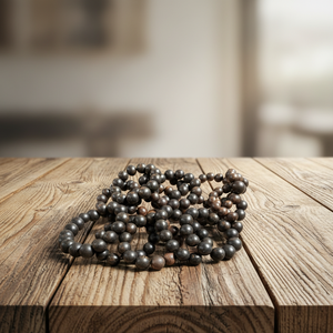 Pulsera de cuentas de madera de ágar negra de Vietnam de 18 mm, estilo vintage budista, joyería unisex de moda - Product Image 1