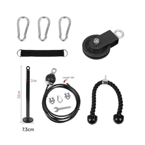Système de <span class=keywords><strong>poulie</strong></span> de gymnastique réglable | Machine à câbles pour usage domestique et commercial | Entraîneur fonctionnel avec fixation de câble métallique en acier - Product Image 4