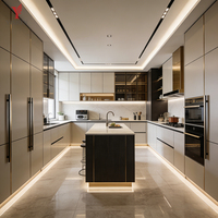 Armoires de cuisine modulaires en MDF sur mesure à prix abordable, placard de luxe, îlot de cuisine complet, durable, prêt à assembler pour la maison