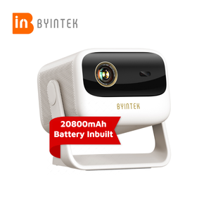 Byintek เครื่องฉาย DLP ขนาด20800mAh ใช้พลังงานจากแบตเตอรี่สีขาวแบบยูเอฟโอ U90โปรเจคเตอร์กลางแจ้งขนาดเล็กพกพาสะดวกใช้งานได้ยาวนานโฮมเธียเตอร์ - Product Image 1