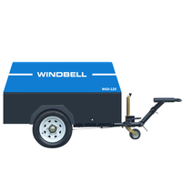 Compresseur d'air portable à moteur diesel industriel 200 CFM