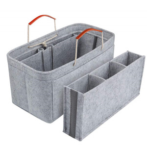 Sac à main cosmétique multifonctionnel à fermeture ouverte, organisateur de sac en <span class=keywords><strong>feutre</strong></span> de polyester avec poche amovible - Product Image 1