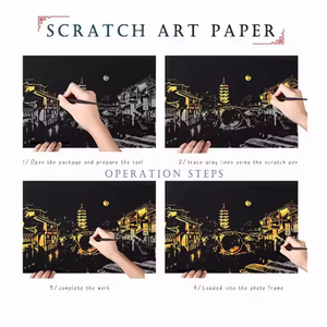 L-SP64-71 Lady Series Creative Scratching <span class=keywords><strong>Dessin</strong></span> Coloré Grattage Papier DIY Scratch Peinture Art - Product Image 6