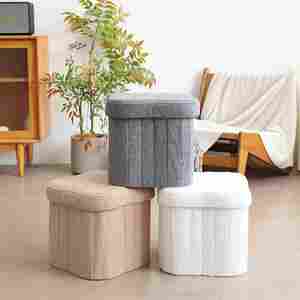 Otomana de Almacenamiento Plegable de Terciopelo en Forma de Corazón, Capacidad de Peso 220 Libras, Capacidad de 25 Litros - Product Image 1