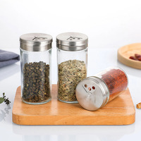 Conteneur de stockage d'épices en verre OEM ODM pour cuisine, 4 oz, 120 ml, 100 ml, avec couvercles métalliques doseurs pour sel, poivre et autres assaisonnements