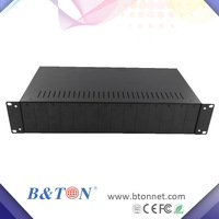 19 ''2U 14 yuva AC110v-220v bağımsız tip medya dönüştürücü rafa monte şase