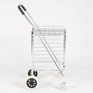 Supermarket <b>Portable</b> Metal Shopping Cart Outdoor Folding <b>Trolley</b> with Crystal Wheel for Beach & Casual Shopping - Product Image 3