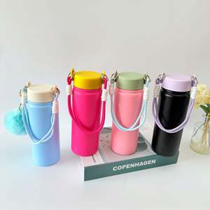 Bouteille d'eau de sport portable en acier inoxydable à double paroi de 32 oz avec paracorde et paille, thermos isolé à large ouverture - Product Image 5