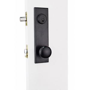 Gagang Pintu Eksterior dan Interior dengan Kenop (<span class=keywords><strong>Set</strong></span> Gagang Berkunci, Hitam Matte) <span class=keywords><strong>Set</strong></span> Lengkap - Product Image 3
