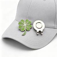 Clip de chapeau magnétique en émail souple ou dur, motif trèfle à quatre feuilles vert porte-bonheur, marqueur de balle de golf pour accessoires de golf