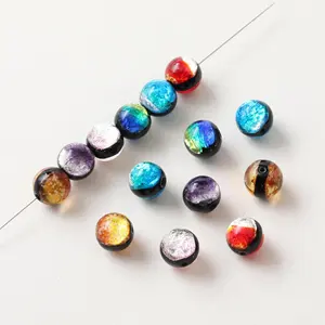 Luminoso 10mm ambra perline sfuse semilavorate gioielli fai da te accessori per collana in cristallo e perle di vetro