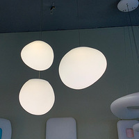 Lustre rond en verre Arica, luminaires pour escalier avec plusieurs pendentifs pour la maison, la villa, l'hôtel, le bureau, le salon