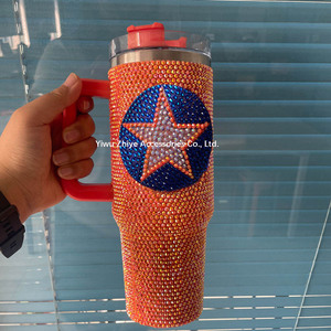 Vaso Personalizado con Tachuelas Brillantes de los Astros de Texas, Vaso de Acero Inoxidable de 40 oz con Asa, Vaso Brillante de los Astros de Houston de 40 oz - Product Image 4