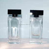 Flacon de parfum vide en verre rectangulaire de 50 ml avec bouchon à vis et pulvérisateur carré