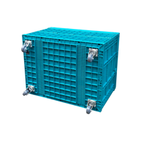 Bac de rangement pliable en polypropylène industriel robuste avec roues, caisse pliable empilable
