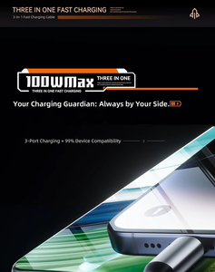 Cable USB Retráctil Ligero de 100W con Estilo de Soporte Personalizable, Carga Rápida de 3A, Tipo A y Tipo C, Cobre Puro - Product Image 4