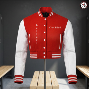 Delta | Sigma | Theta Sorority Veste de baseball courte brodée grecque pour femmes Corps en laine Manches en cuir Veste Letterman - Product Image 3