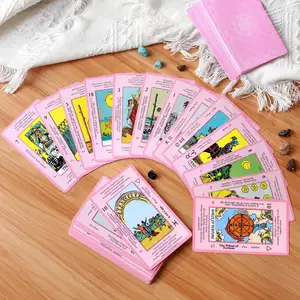 Nhà Máy Tùy Chỉnh Chất Lượng Cao Màu Hồng Tarot Poker Bình Luận Văn Bản Tùy Chỉnh Cổ Điển Màu Hồng Tarot Thẻ Cho Vui