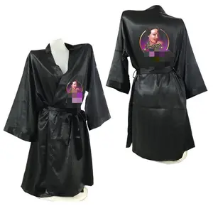 Fashion Girls luxury robe dollar unisex women silk robes sexy lace satin long night 100% silk robe night dress