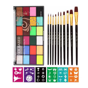 Set de <span class=keywords><strong>peinture</strong></span> à la <span class=keywords><strong>gouache</strong></span> 24 couleurs <span class=keywords><strong>Peinture</strong></span> pour le <span class=keywords><strong>visage</strong></span> et le corps à base d'eau pour enfants Utilisation facile et lavage rapide - Product Image 1