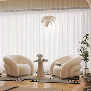 Poltrona da salotto in stile nordico di lusso in stile moderno, piccola sedia in stile orsacchiotto, con rivestimento in tessuto di velluto, per salotti alberghieri - Product Image 3