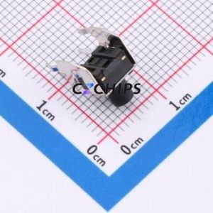 UK-B02124-G7.5-250 Tactile Switch Bent Lead Through Hole,6x6mm Single Pole Single Throw Round Button 2.5N Right Angle Insert - Product Image 2