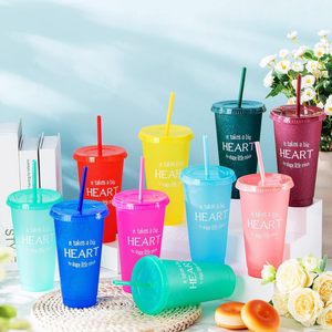แก้วพลาสติก PP ขนาด 24oz/20oz/16oz แบบใช้ซ้ำได้ ขายดีปี 2025 พร้อมหลอดดูด พกพาสะดวก ใช้สำหรับแคมป์ปิ้ง กาแฟ ปาร์ตี้  รับสกรีนโลโก้ สีสันทันสมัย - Product Image 5